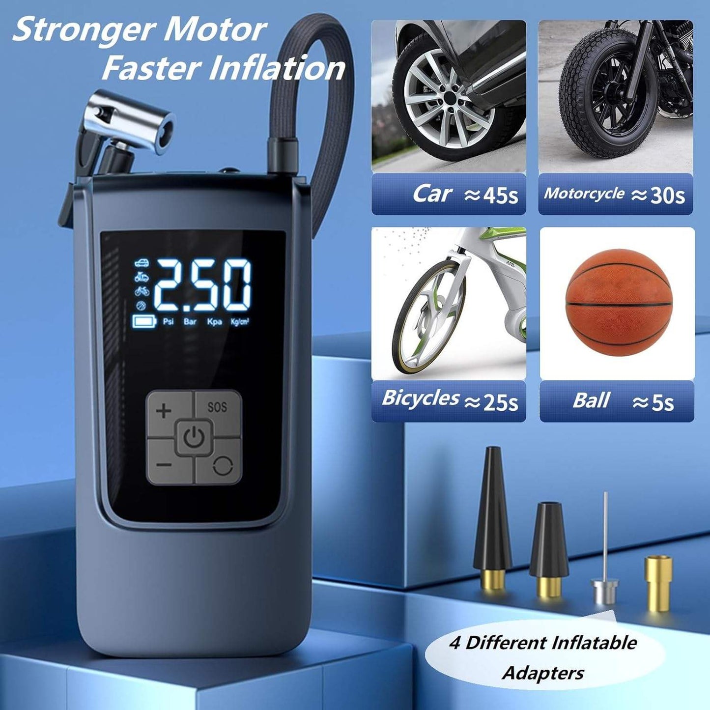 Inflador de neumáticos de coche Mini, inalámbrico, portátil, para bicicleta, motocicleta, baloncesto, Max, negro, plata, blanco, nuevo